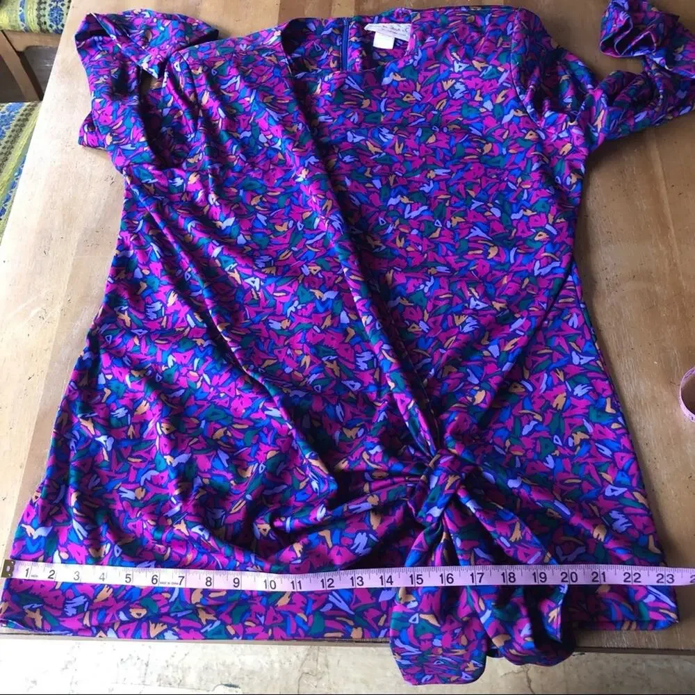 Vintage 80s Matching Set Tunic and Skirt Colorful Gloria Vanderbilt Suit Large